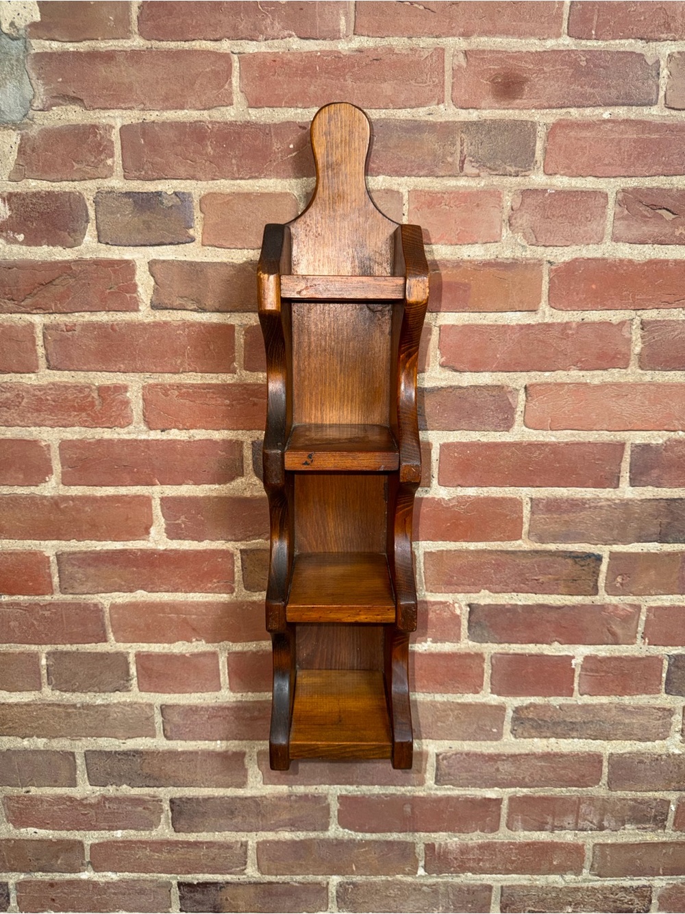 Vintage 4 Tier Wooden Wall Shelve Primitive Country Curio Knick Knack Display